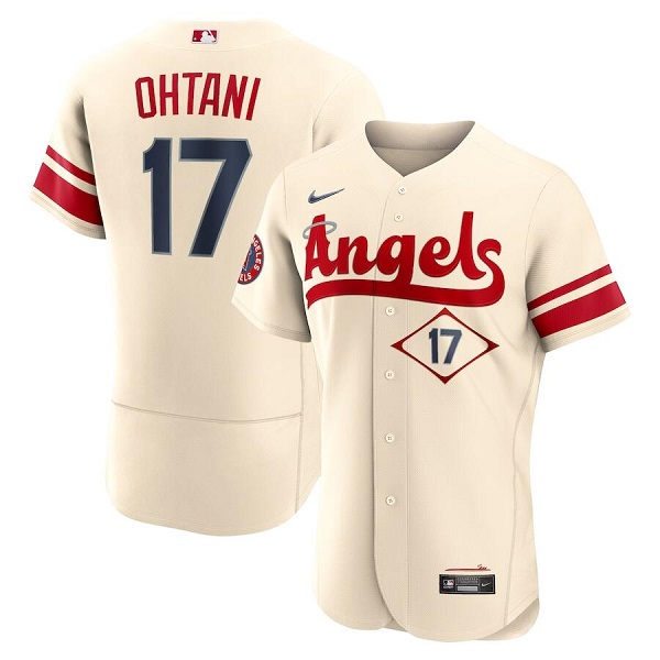 Personalized Men’s Los Angeles Angels #17 Shohei Ohtani 2022 Cream City Connect Flex Base Stitched Jersey