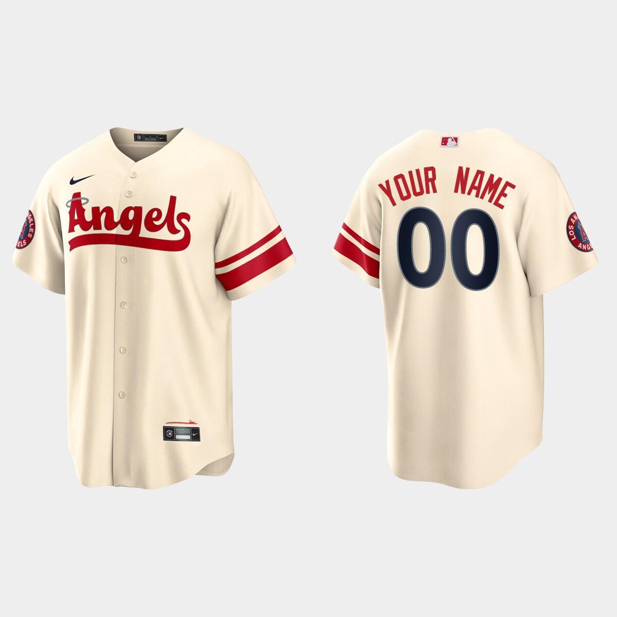 Personalized Men’s Los Angeles Angels Active Player 2022 Cream City Connect Cool Base Stitched Jersey