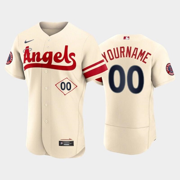 Personalized Men’s Los Angeles Angels Active Player 2022 Cream City Connect Flex Base Stitched Jersey