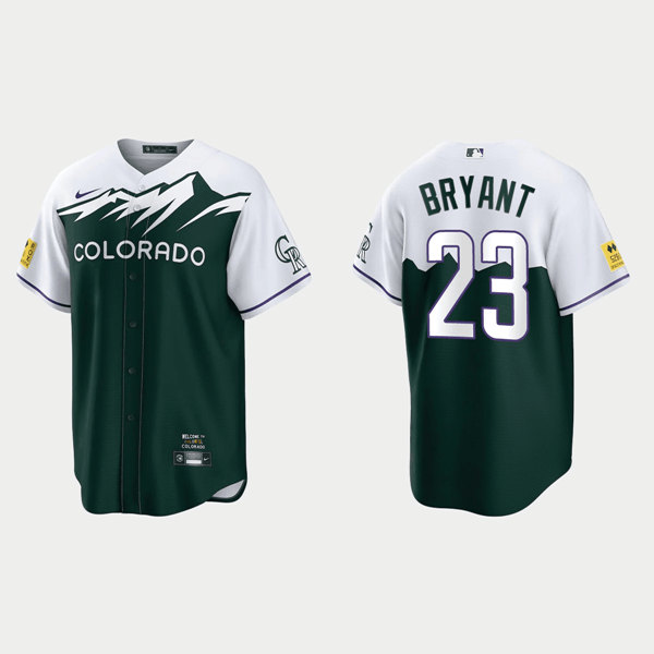 Personalized Men’s Colorado Rockies #23 Kris Bryant 2022 Green City Connect Stitched Baseball Jersey