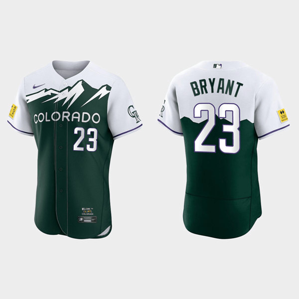 Personalized Men’s Colorado Rockies #23 Kris Bryant 2022 Green City Connect Flex Base Stitched Jersey