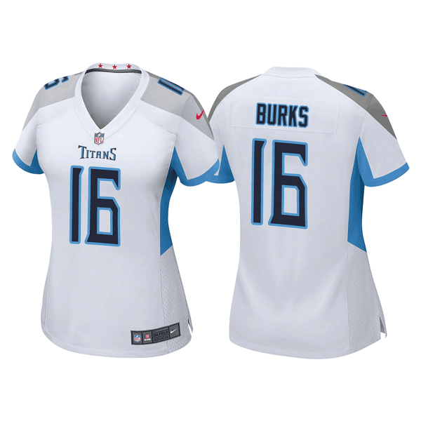 Personalized Women’s Tennessee Titans #16 Treylon Burks White Untouchable Limited Stitched Football Jersey(Run Small)