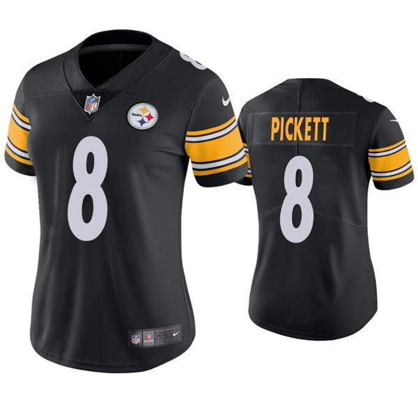 Personalized Women’s Pittsburgh Steelers #8 Kenny Pickett Black Untouchable Limited Stitched Jersey(Run Small)