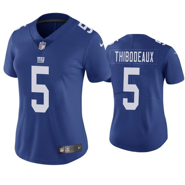 Personalized Women’s New York Giants #5 Kayvon Thibodeaux Royal Limited Stitched NFL Jersey(Run Small)