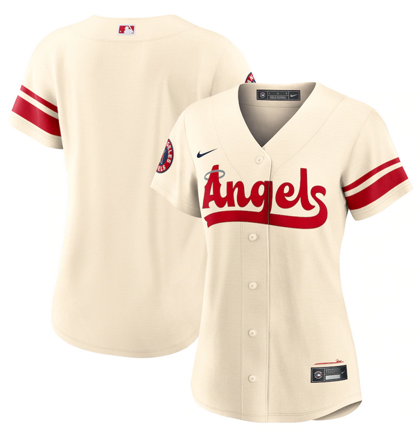 Personalized Women’s Los Angeles Angels Blank 2022 Cream City Connect Stitched Baseball Jersey(Run Small)