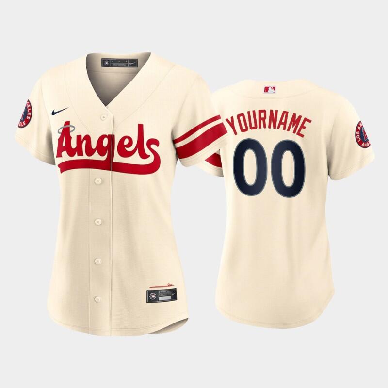 Personalized Women’s Los Angeles Angels Active Player 2022 Cream City Connect Stitched Baseball Jersey(Run Small)