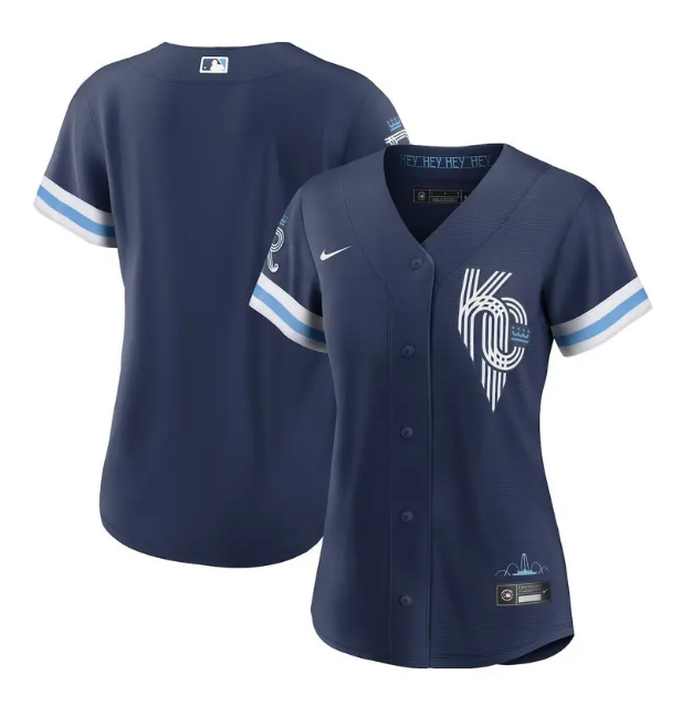 Personalized Women’s Kansas City Royals Blank 2022 Navy City Connect Cool Base Stitched Jersey(Run Small)