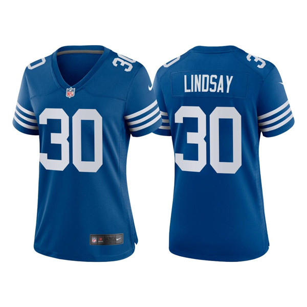 Personalized Women’s Indianapolis Colts #30 Phillip Lindsay New Blue Stitched Jersey(Run Small)