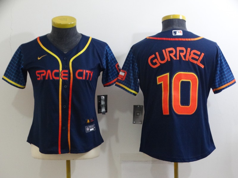 Personalized Women’s Houston Astros #10 Yuli Gurriel 2022 Navy City Connect Stitched Jersey(Run Small)