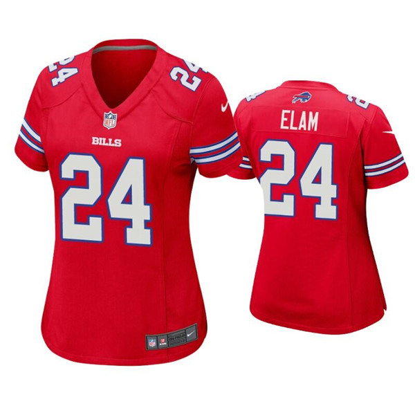 Personalized Women’s Buffalo Bills #24 Kaiir Elam Red Stitched Football Jersey