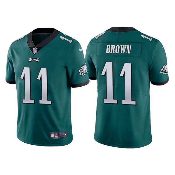 Personalized Youth Philadelphia Eagles #11 A. J. Brown Green Untouchable Limited Stitched Football Jersey