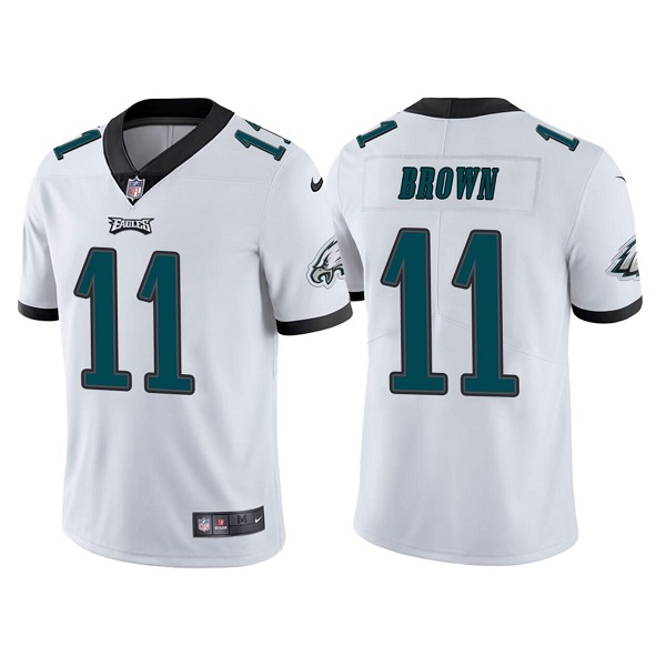 Personalized Youth Philadelphia Eagles #11 A. J. Brown White Untouchable Limited Stitched Football Jersey