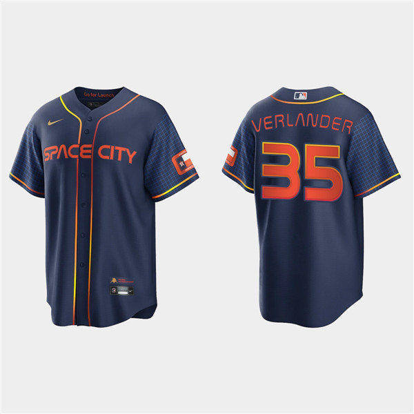 Personalized Youth Houston Astros #35 Justin Verlander 2022 Navy City Connect Stitched Jersey
