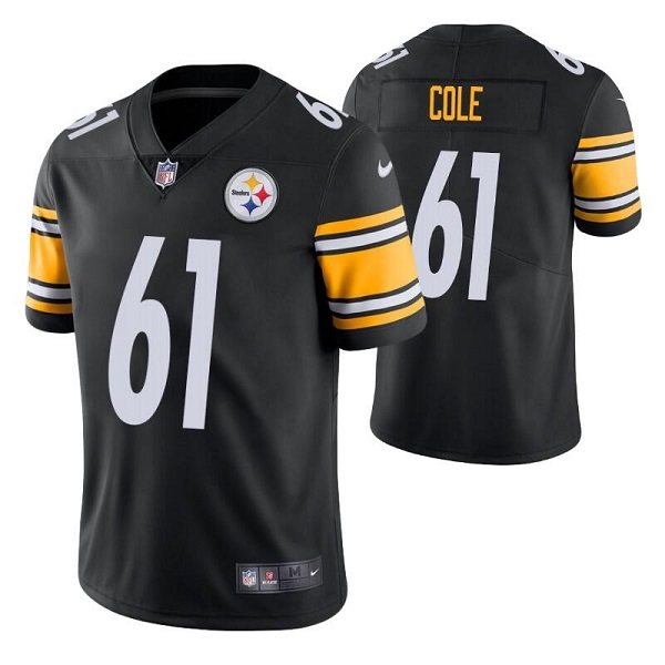 Personalized Men’s Pittsburgh Steelers #61 Mason Cole Black Untouchable Limited Stitched Jersey