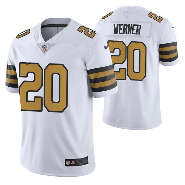 Personalized Men’s New Orleans Saints #20 Pete Werner White Color Rush Limited Stitched Jersey