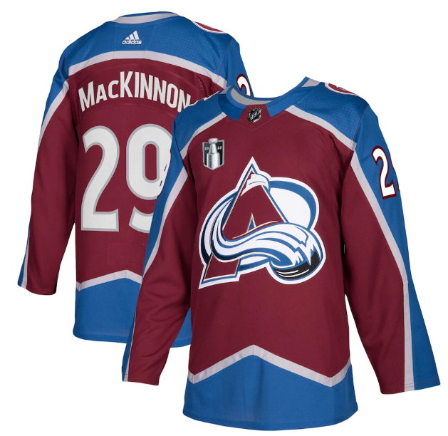 Personalized Men’s Colorado Avalanche #29 Nathan MacKinnon 2022 Burgundy Stanley Cup Final Patch Stitched Jersey