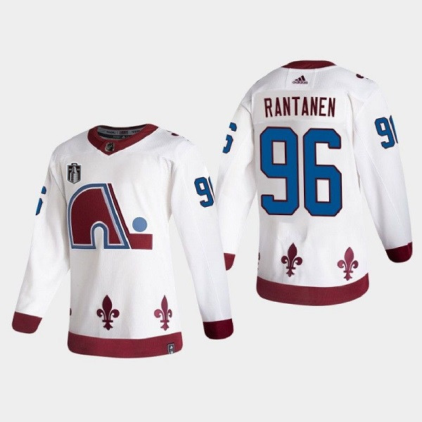 Personalized Men’s Colorado Avalanche #96 Mikko Rantanen White 2022 Stanley Cup Final Patch Reverse Retro Stitched Jersey
