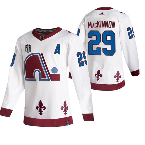 Personalized Men’s Colorado Avalanche #29 Nathan MacKinnon White 2022 Stanley Cup Final Patch Reverse Retro Stitched Jersey