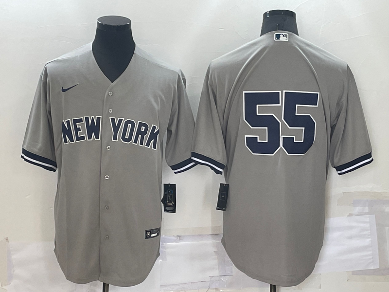 Personalized Men’s New York Yankees #55 Domingo German Grey Cool Base Stitched Baseball Jersey