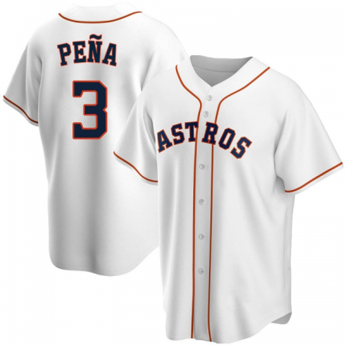 Personalized Men’s Houston Astros #3 Jeremy Pena White Cool Base Stitched Jersey