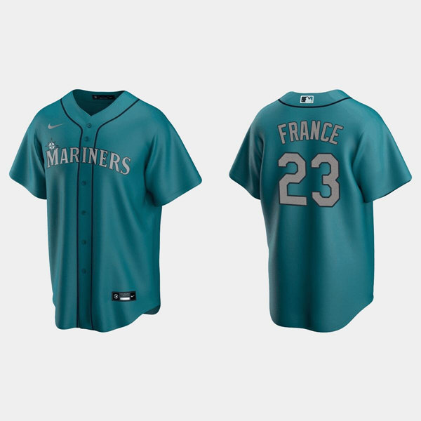 Personalized Men’s Seattle Mariners #23 Ty France Aqua Cool Base Stitched Jersey
