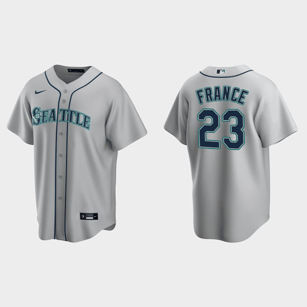 Personalized Men’s Seattle Mariners #23 Ty France Gray Cool Base Stitched Jersey