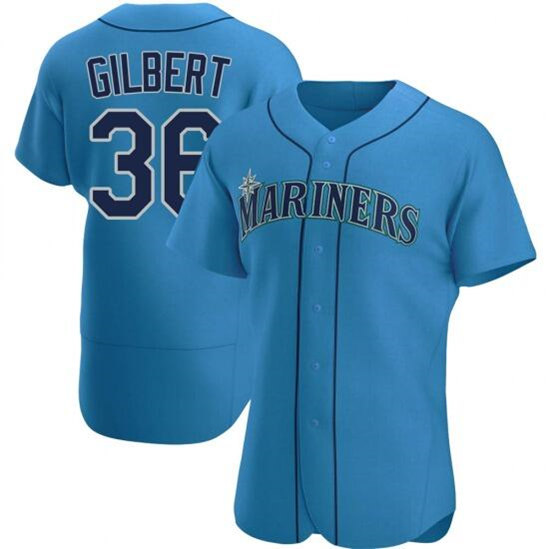 Personalized Men’s Seattle Mariners #36 Logan Gilbert Royal Flex Base Stitched Jersey