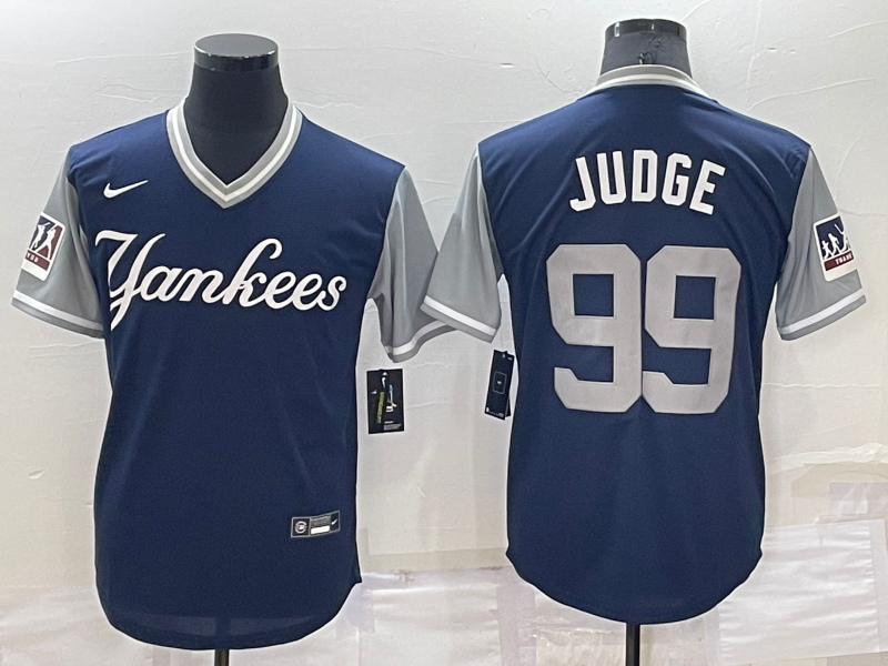 Personalized Men’s New York Yankees #99 Aaron Judge Navy Stitched Baseball Jersey