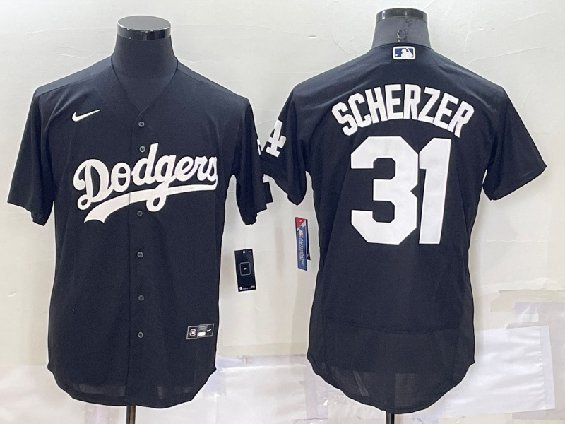 Personalized Men’s Los Angeles Dodgers #31 Max Scherzer Black Flex Base Stitched Baseball Jerseys