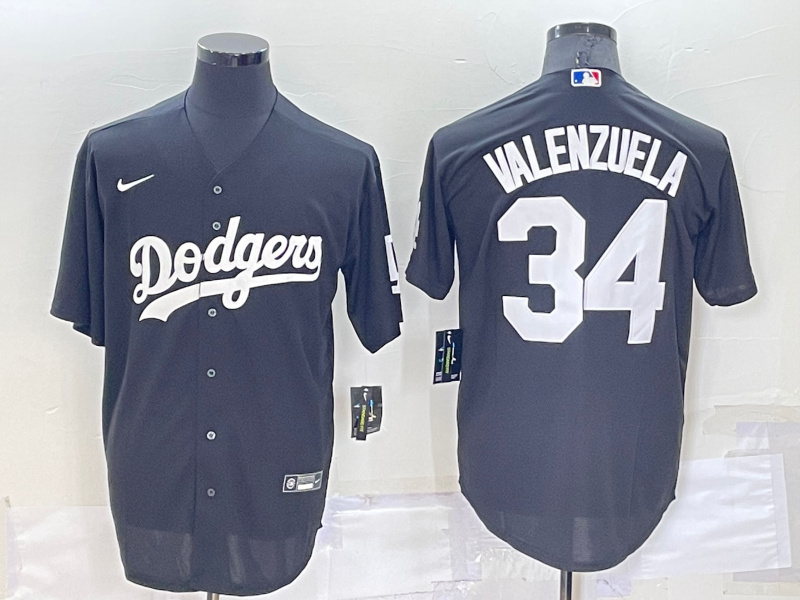 Personalized Men’s Los Angeles Dodgers #34 Toro Valenzuela Black Cool Base Stitched Baseball Jerseys