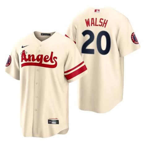 Personalized Men’s Los Angeles Angels #20 Jared Walsh 2022 Cream City Connect Cool Base Stitched Jersey
