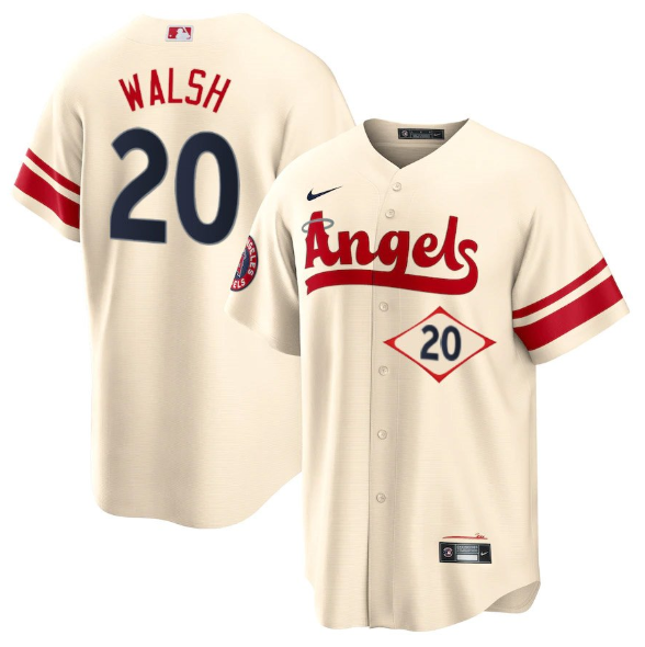 Personalized Men’s Los Angeles Angels #20 Jared Walsh 2022 Cream City Connect Cool Base Stitched Jerseys