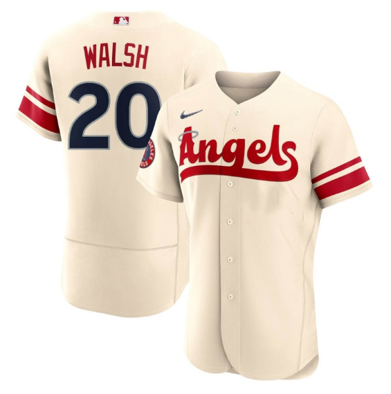 Personalized Men’s Los Angeles Angels #20 Jared Walsh 2022 Cream City Connect Flex Base Stitched Jerseys