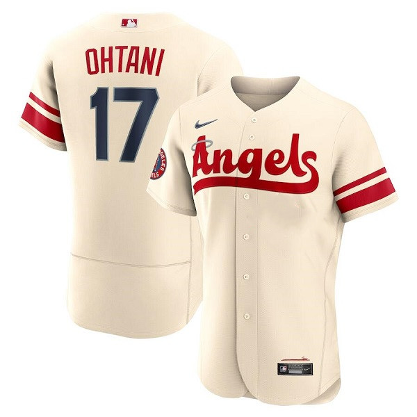 Personalized Men’s Los Angeles Angels #17 Shohei Ohtani 2022 Cream City Connect Flex Base Stitched Jersey