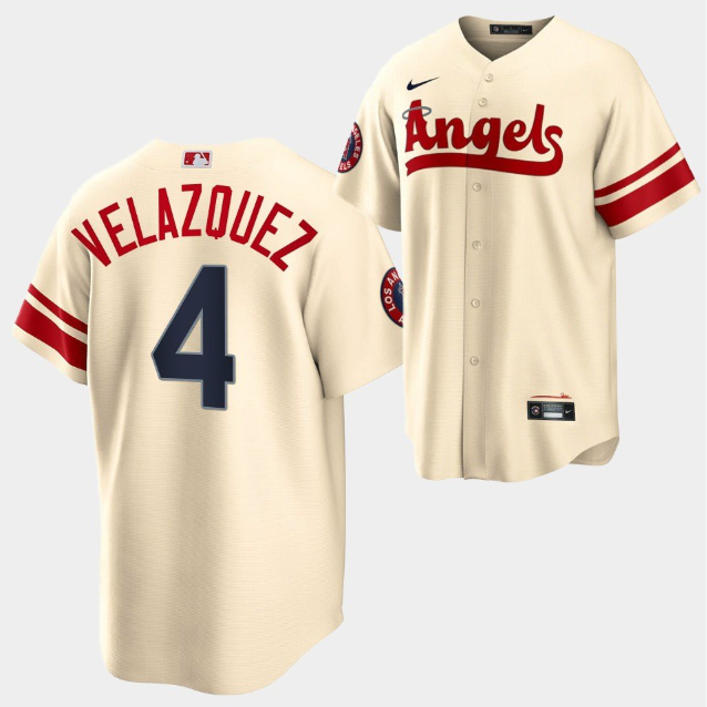 Personalized Men’s Los Angeles Angels #4 Andrew Velazquez 2022 Cream City Connect Cool Base Stitched Jersey