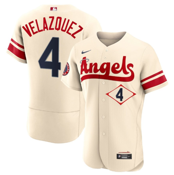 Personalized Men’s Los Angeles Angels #4 Andrew Velazquez 2022 Cream City Connect Flex Base Stitched Jersey