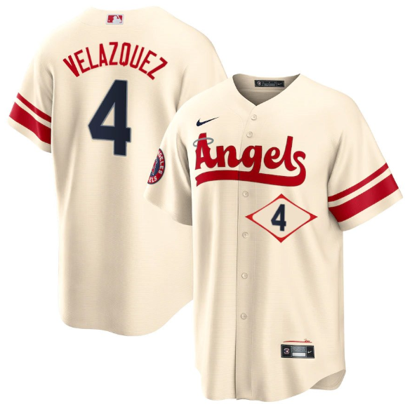 Personalized Men’s Los Angeles Angels #4 Andrew Velazquez 2022 Cream City Connect Cool Base Stitched Jerseys