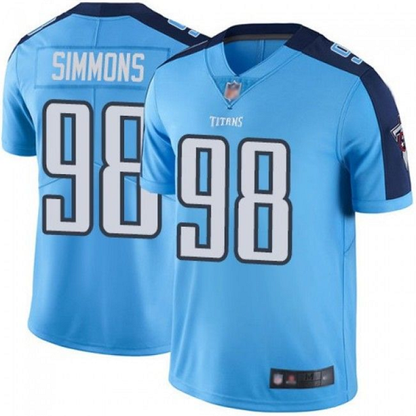 Personalized Men’s Tennessee Titans #98 Jeffery Simmons Light Blue Stitched Jersey
