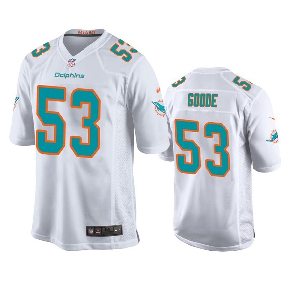 Personalized Men’s Miami Dolphins #53 Cameron Goode White Stitched Football Jersey