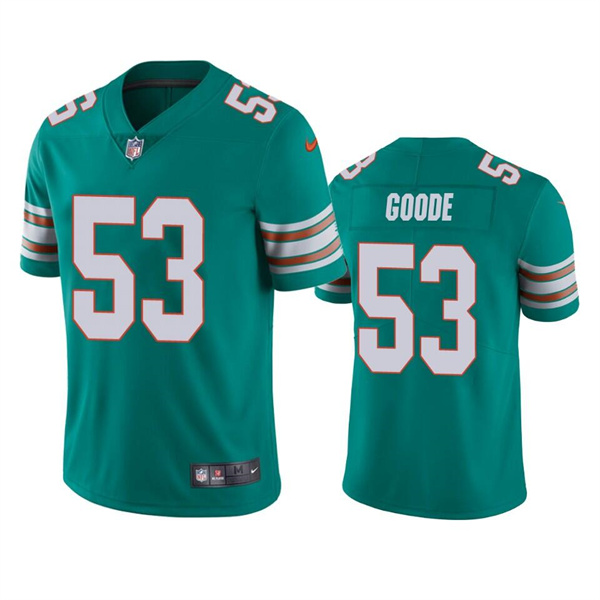 Personalized Men’s Miami Dolphins #53 Cameron Goode Aqua Color Rush Limited Stitched Football Jersey