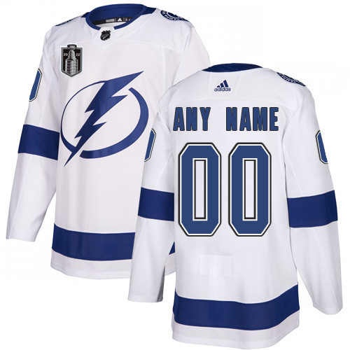 Personalized Men’s Tampa Bay Lightning 2022 White Stanley Cup Final Patch Stitched Jersey