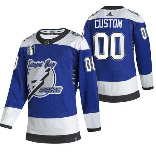 Personalized Men’s Tampa Bay Lightning Active Player 2022 Blue Stanley Cup Final Patch Stitched Jersey
