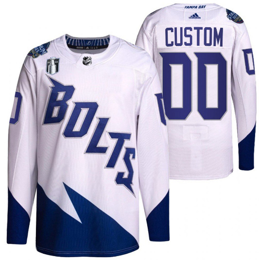 Personalized Men’s Tampa Bay Lightning Active Player 2022 White Stanley Cup Final Patch Stitched Jerseys