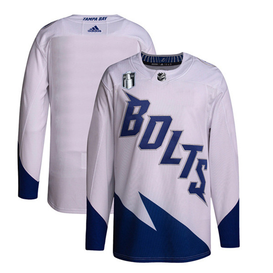 Personalized Men’s Tampa Bay Lightning Blank 2022 White Stanley Cup Final Patch Stitched Jersey