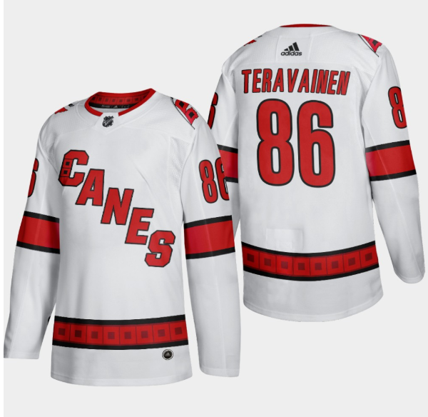 Personalized Men’s Carolina Hurricanes #86 Teuvo Teravainen White Stitched Jersey