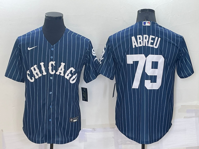 Personalized Men’s Chicago White Sox #79 Jose Abreu Navy Cool Base Stitched Jersey