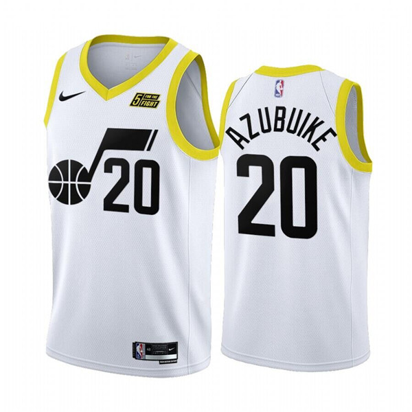 Personalized Men’s Utah Jazz #20 Udoka Azubuike 2022 23 White Association Edition Stitched Basketball Jersey