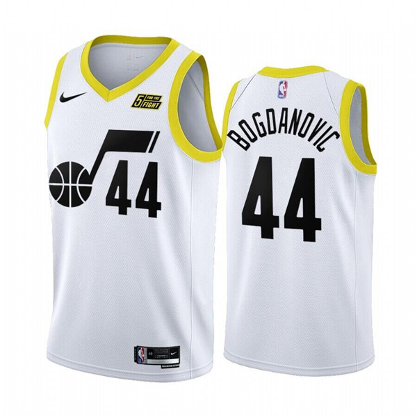 Personalized Men’s Utah Jazz #44 Bojan Bogdanovic 2022 23 White Association Edition Stitched Basketball Jersey
