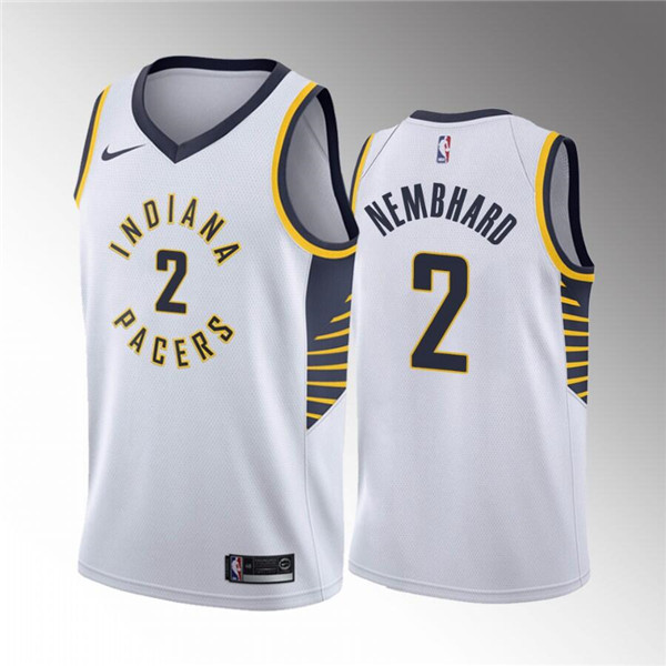 Personalized Men’s Indiana Pacers #2 Andrew Nembhard White Association Edition Stitched Basketball Jersey