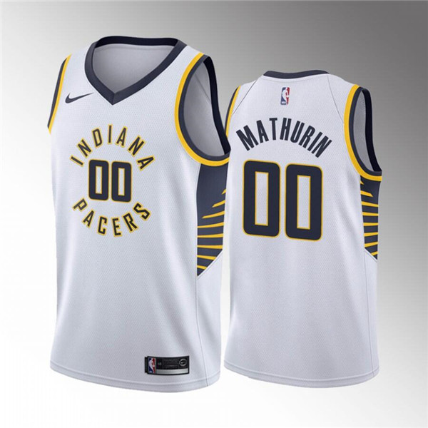 Personalized Men’s Indiana Pacers #00 Bennedict Mathurin White Association Edition Stitched Basketball Jersey